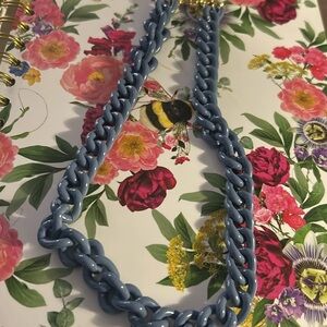 Blue /Grey Enamel Chunky Link Necklace